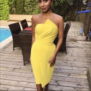 House of CB 'Uma' Yellow Front Fold Dress